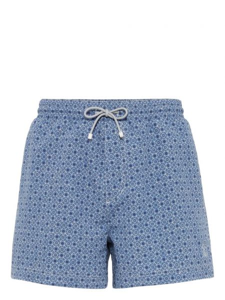 Pantaloni scurți cu imagine Brunello Cucinelli albastru