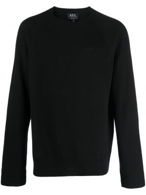 Vlnený sveter s výšivkou A.p.c. čierna