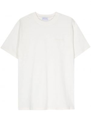 Βαμβακερή μπλούζα με κέντημα Family First λευκό