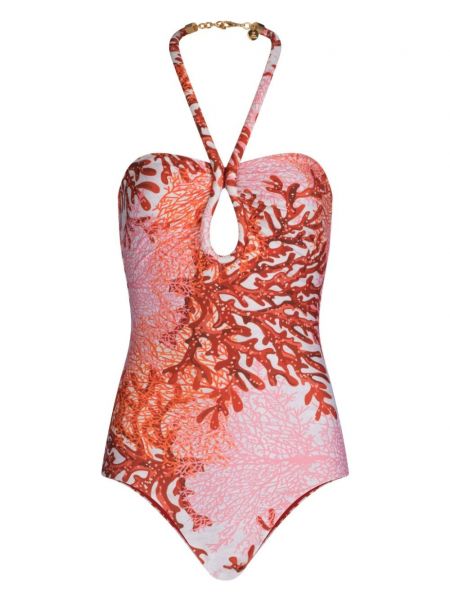 Raštuotas maudymosi kostiumėlis Silvia Tcherassi raudona