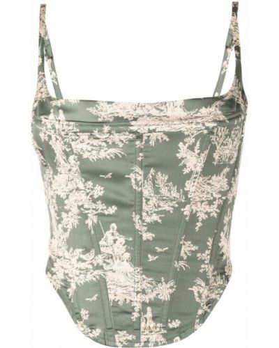 Trykt floral crop top Miaou grønn