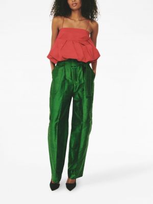 Šilkinės „cargo“ stiliaus kelnės Rosie Assoulin žalia