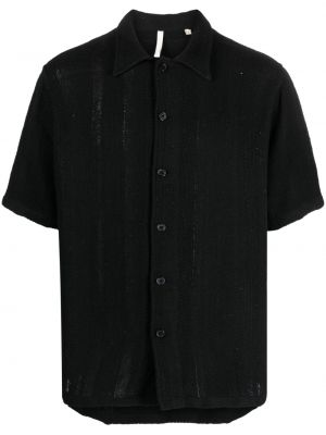 Плетена памучна риза Sunflower черно