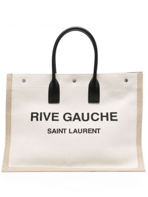 Τσάντα shopper Saint Laurent μπεζ