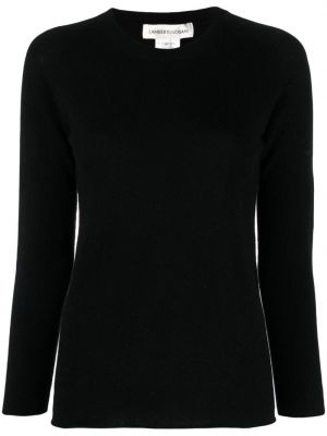 Czarny sweter z kaszmiru z okrągłym dekoltem Lamberto Losani