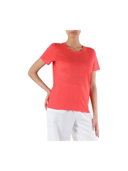 Camiseta con bordado de lino Sun68 rojo
