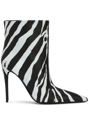 Ankle boots z nadrukiem w zebrę Dolce And Gabbana