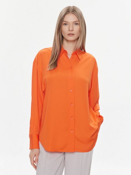Рубашка свободного кроя Calvin Klein оранжевая