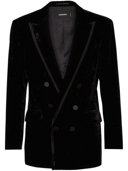 Velour dobbeltradet blazer Dsquared2 sort