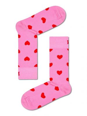 Чорапи със сърца Happy Socks розово