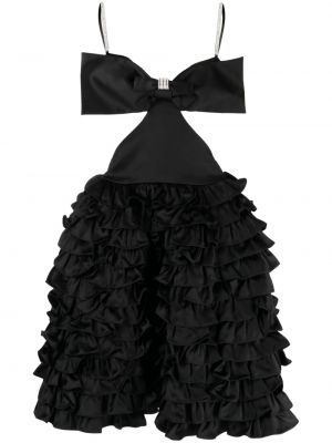 Κοκτέιλ φόρεμα με φιόγκο Shushu/tong μαύρο