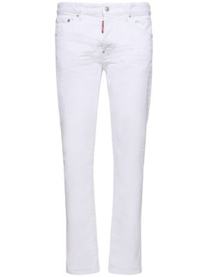 Jeansy bawełniane Dsquared2 białe