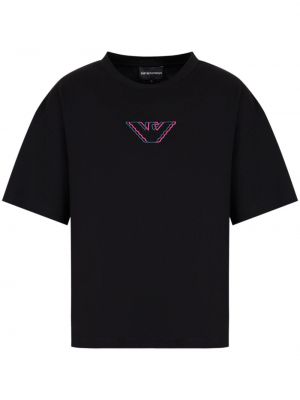 T-shirt ricamato Emporio Armani nero