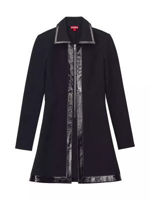 Платье-рубашка на молнии со сборкой Staud черный