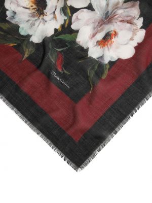 Bufanda de flores con estampado Dolce & Gabbana negro