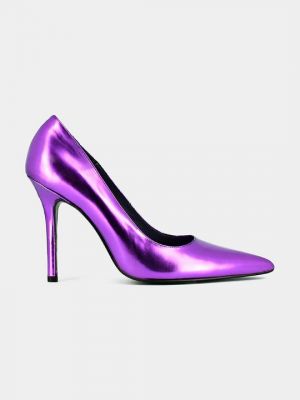 Кожаные туфли на каблуке Jonak фиолетовые