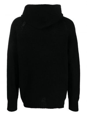 Vlněný svetr s kapucí Ma'ry'ya černý