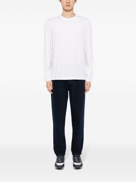 T-shirt manches longues en coton avec manches longues Brunello Cucinelli blanc