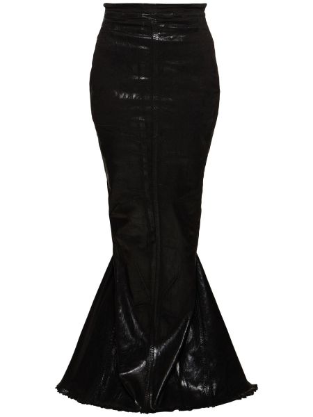 Bavlnená dlhá sukňa Rick Owens čierna