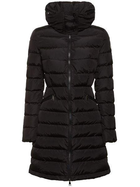 Chaqueta de plumas de nailon con plumas Moncler negro