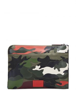 Leder clutch mit camouflage-print Valentino Garavani Pre-owned