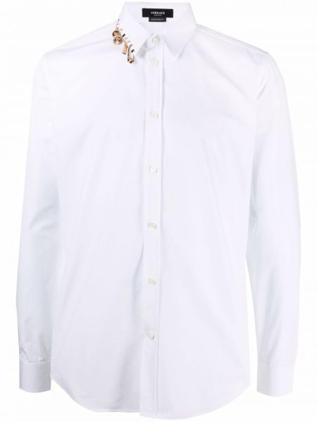 Camisa manga larga con apliques Versace blanco