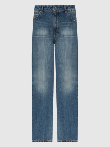 Прямые джинсы с потертостями Victoria Beckham синие