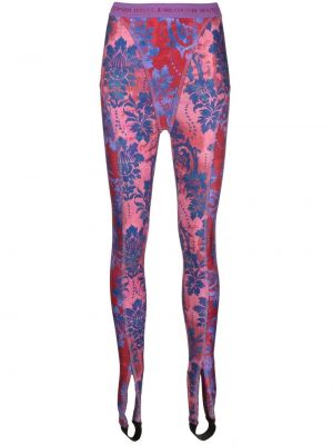 Trykt stretch bukser Versace Jeans Couture rosa