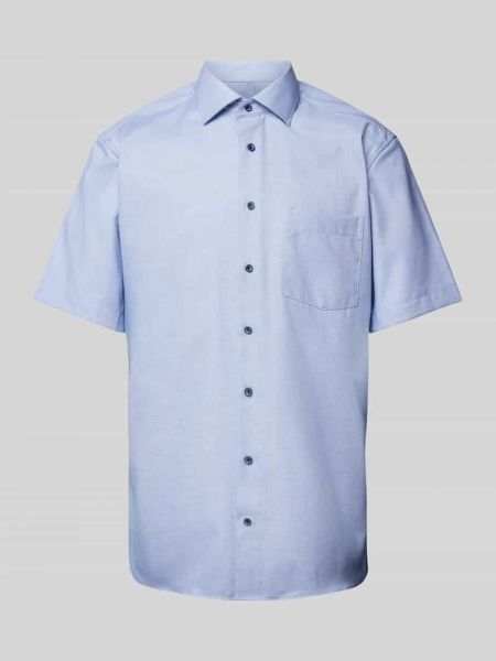 Koszula w jednolitym kolorze Eterna niebieska