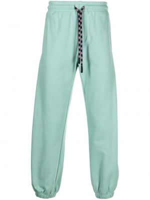Памучни спортни панталони с принт Versace Jeans Couture зелено