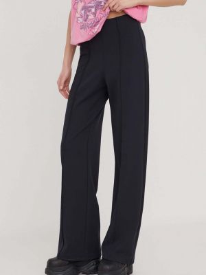 Spodnie z wysoką talią Abercrombie & Fitch czarne