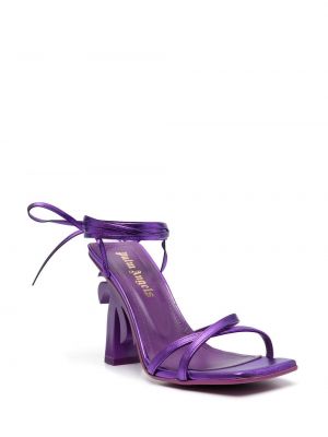 Nėriniuotos sandalai su raišteliais Palm Angels violetinė