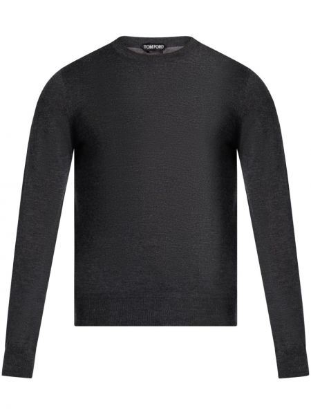 Pull en tricot col rond Tom Ford gris