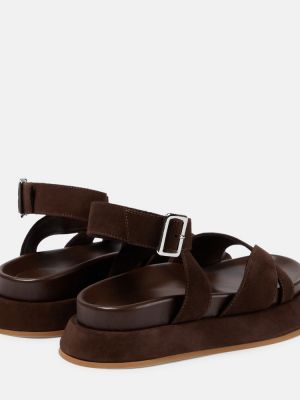 Semišové sandály Gia Borghini hnědé