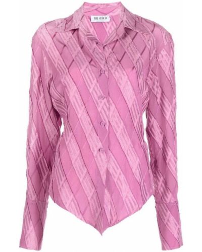 Jacquard hemd mit geknöpfter The Attico pink