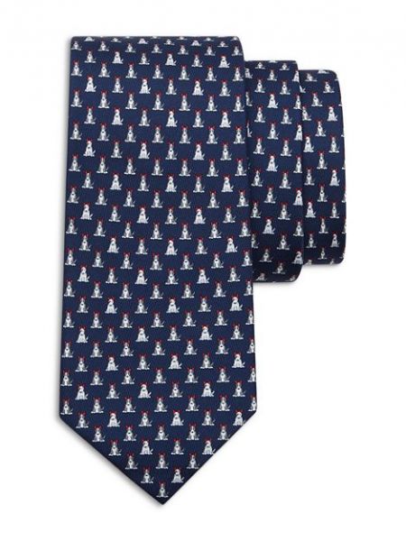 Шелковый галстук с принтом Ferragamo синий
