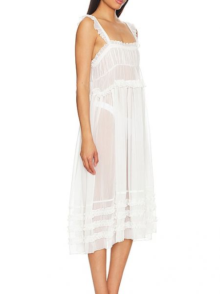 Midi elbise Free People beyaz