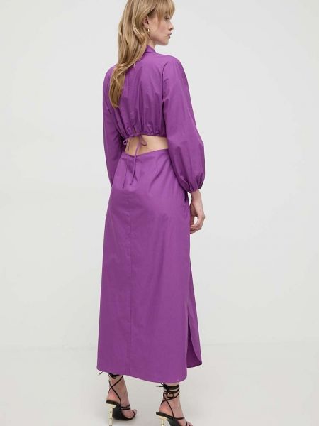 Sukienka długa bawełniana Twinset fioletowa