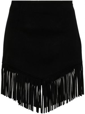 Vlněné mini sukně s třásněmi Federica Tosi černé