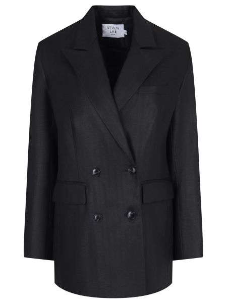 Льняной пиджак Seven Lab черный