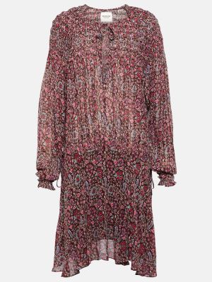 Šaty s paisley potiskem Marant Etoile hnědé