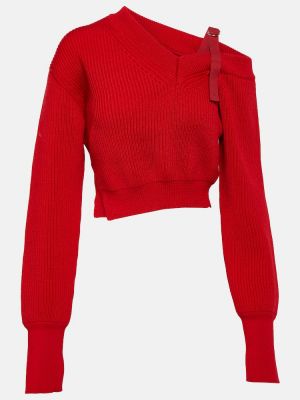 Pull en laine en tricot Jacquemus rouge