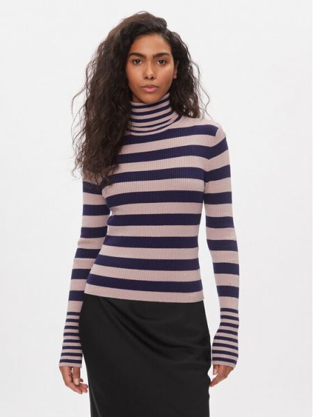 Приталенный длинный свитер с высоким воротником Vero Moda фиолетовый
