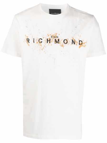 Camiseta con bordado John Richmond blanco