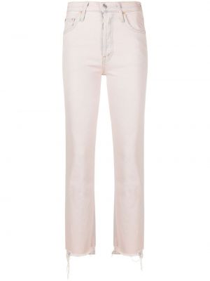 Høy midje stretch jeans Mother rosa