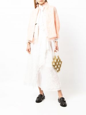 Drapované asymetrické sukně Shiatzy Chen bílé