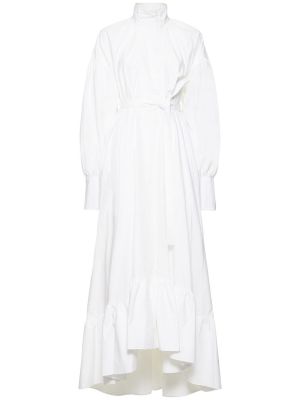 Bavlněné dlouhé šaty Patou bílé