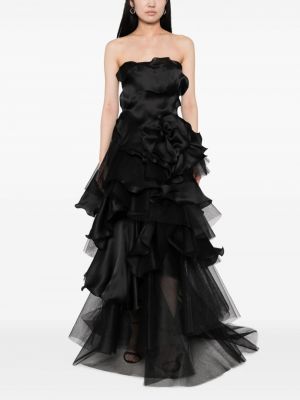 Sukienka wieczorowa tiulowa Marchesa czarna