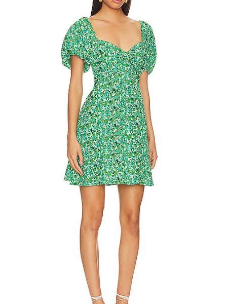 Mini vestido de flores Faithfull The Brand verde