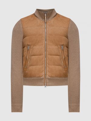 Шерстяная замшевая куртка Tom Ford коричневая